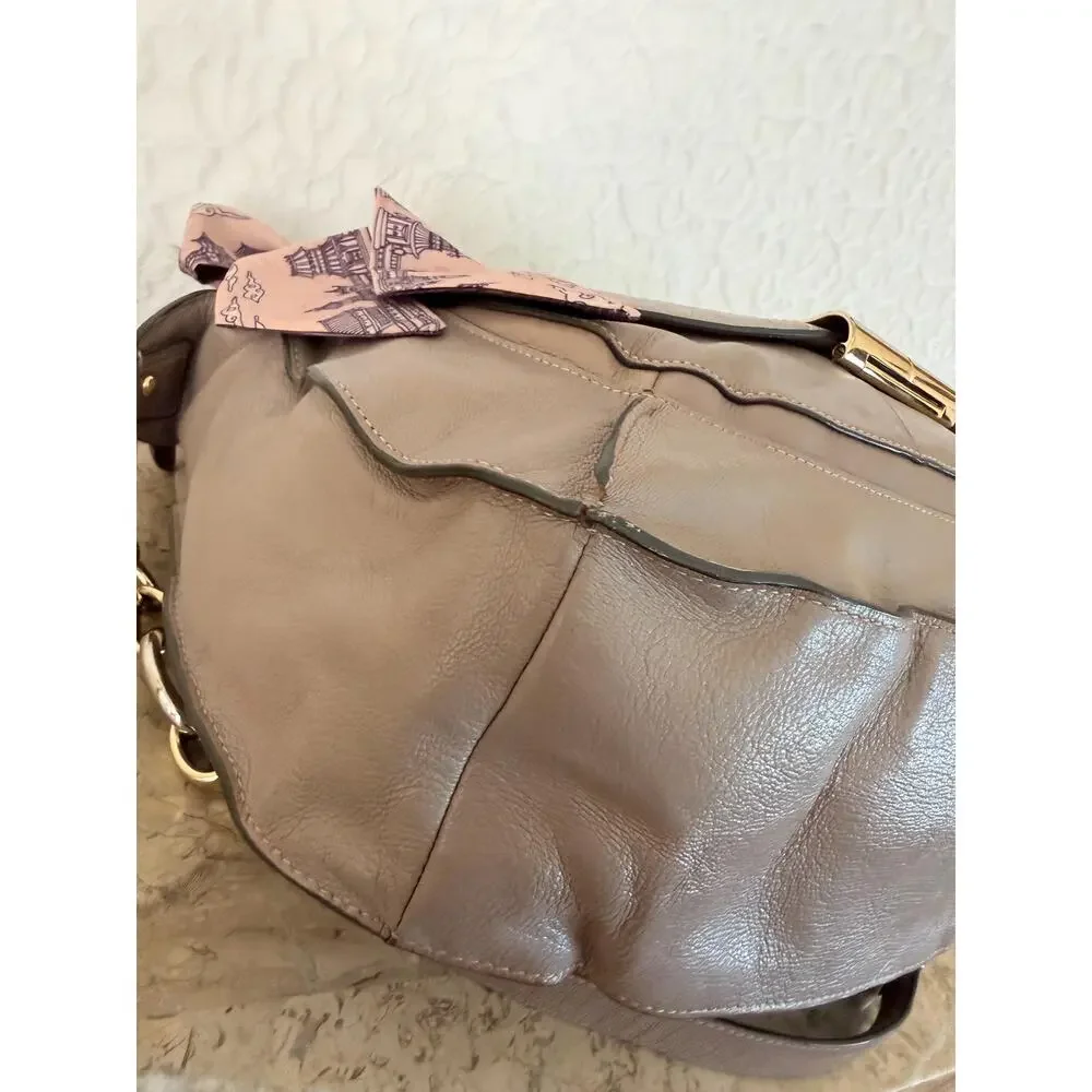 Coach Kristin taupe pinnacle Leather Hobo Crossbody Shoulder Bag Handbag 16823